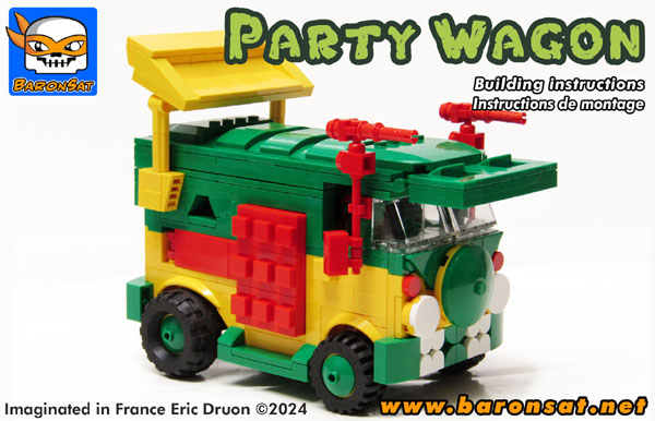 TMNT Party Wagon minifigures scale lego moc building instructions